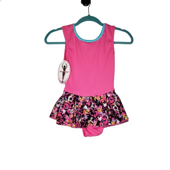 Moret Flower Power Tank Skirtall Dance Leotard Strawberry Girls Size Large 12/14 - Picture 2 of 12